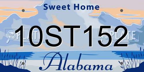 10ST152 Alabama License Plate