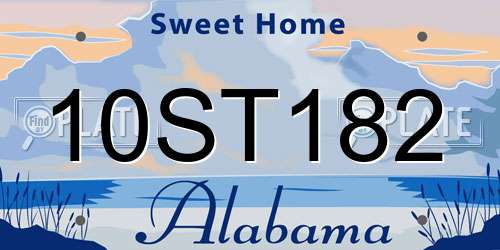 10ST182 Alabama License Plate