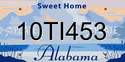 10TI453 Alabama License Plate