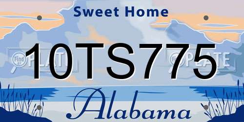 10TS775 Alabama License Plate