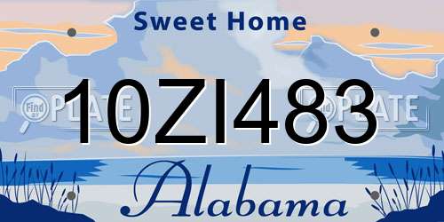10ZI483 Alabama License Plate