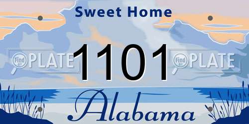 1101 Alabama License Plate