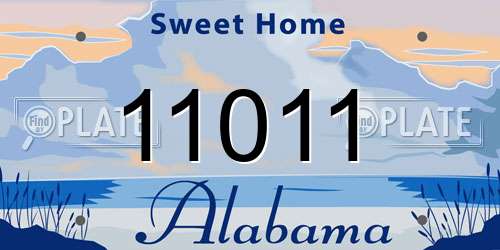 11011 Alabama License Plate