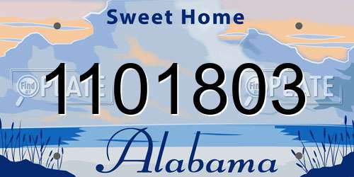 1101803 Alabama License Plate