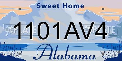 1101AV4 Alabama License Plate