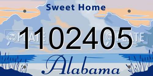 1102405 Alabama License Plate