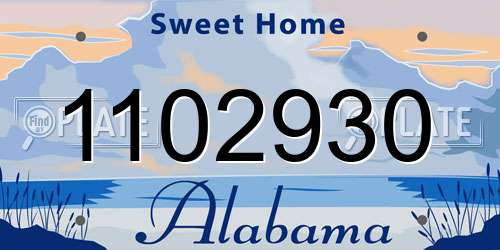 1102930 Alabama License Plate