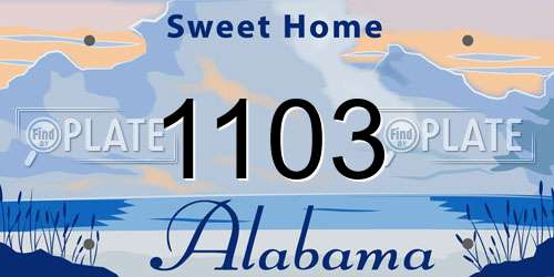 1103 Alabama License Plate