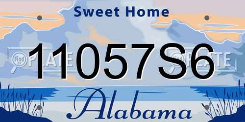 11057S6 Alabama License Plate