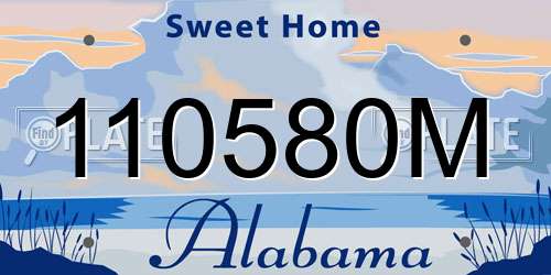 110580M Alabama License Plate