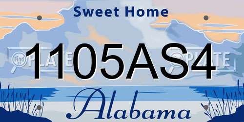 1105AS4 Alabama License Plate