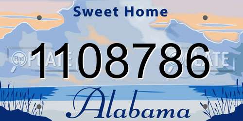 1108786 Alabama License Plate