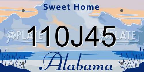 110J45 Alabama License Plate