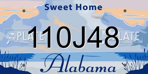 110J48 Alabama License Plate