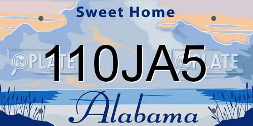 110JA5 Alabama License Plate