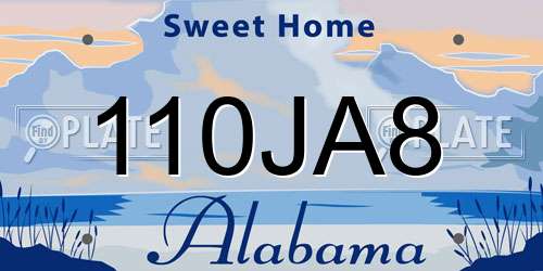 110JA8 Alabama License Plate