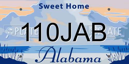 110JAB Alabama License Plate