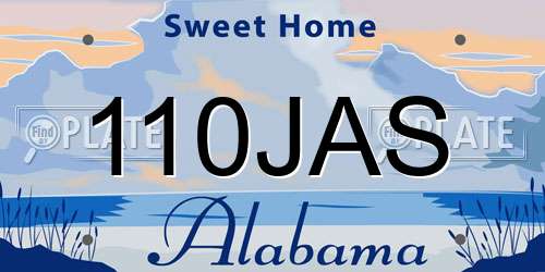 110JAS Alabama License Plate