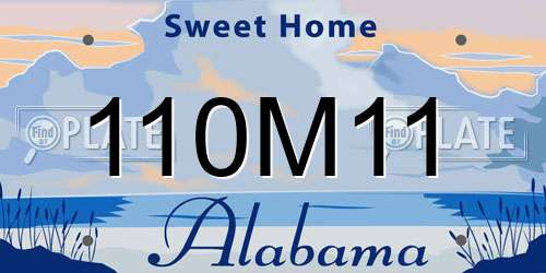 110M11 Alabama License Plate