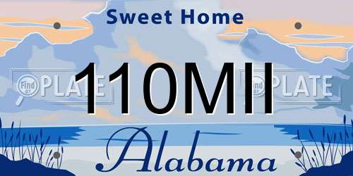 110MII Alabama License Plate