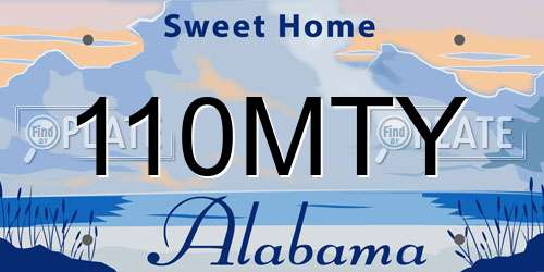 110MTY Alabama License Plate