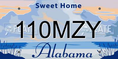 110MZY Alabama License Plate