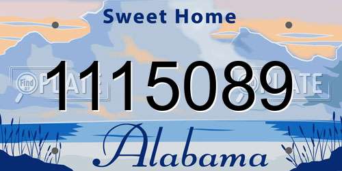 1115089 Alabama License Plate