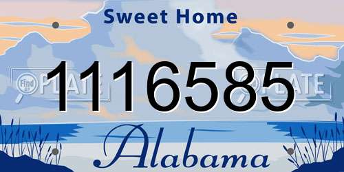 1116585 Alabama License Plate
