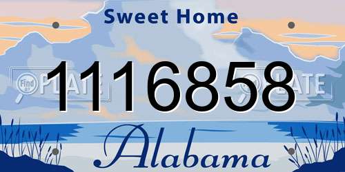 1116858 Alabama License Plate