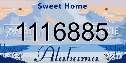 1116885 Alabama License Plate