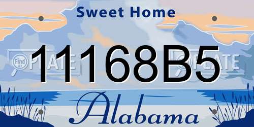 11168B5 Alabama License Plate