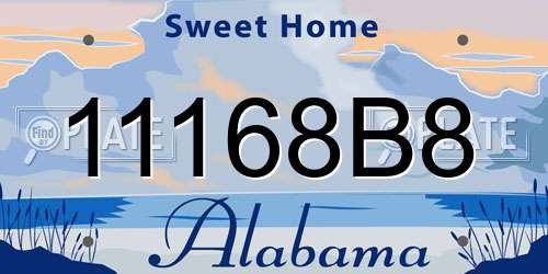 11168B8 Alabama License Plate