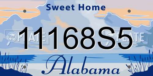 11168S5 Alabama License Plate