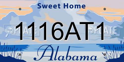 1116AT1 Alabama License Plate