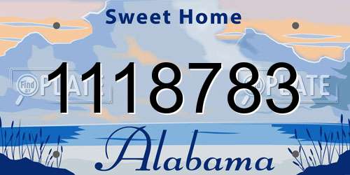 1118783 Alabama License Plate