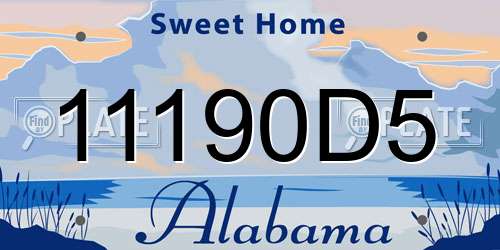 11190D5 Alabama License Plate