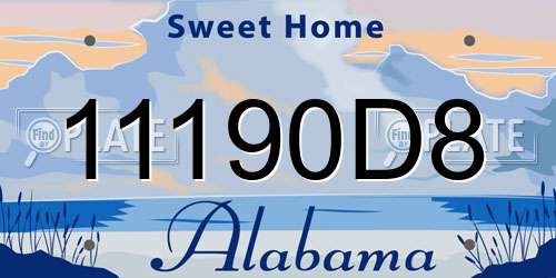 11190D8 Alabama License Plate