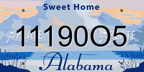 11190O5 Alabama License Plate