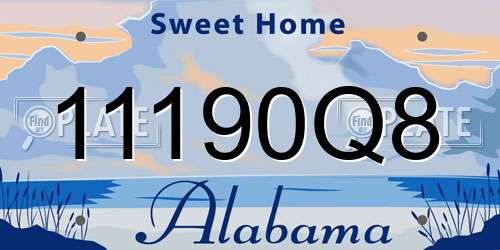 11190Q8 Alabama License Plate