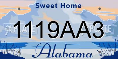 1119AA3 Alabama License Plate