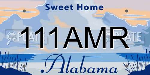 111AMR Alabama License Plate