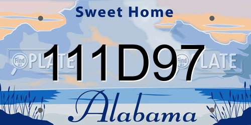 111D97 Alabama License Plate