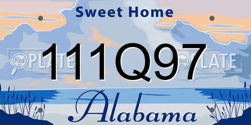 111Q97 Alabama License Plate