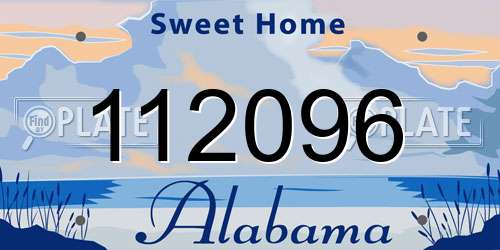 112096 Alabama License Plate