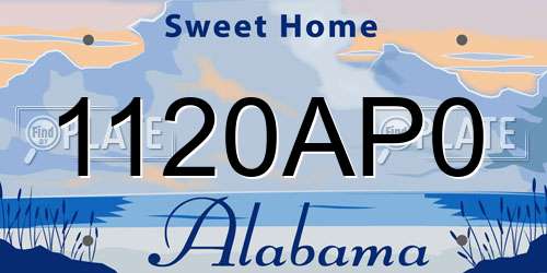 1120AP0 Alabama License Plate