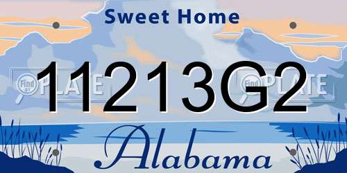 11213G2 Alabama License Plate