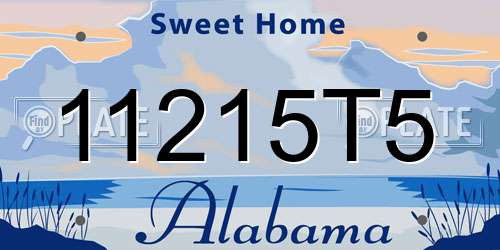 11215T5 Alabama License Plate