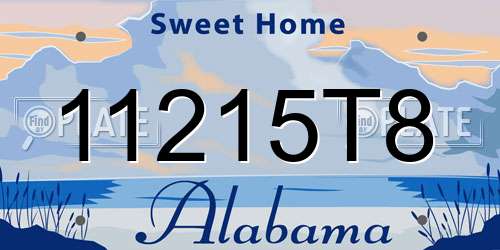 11215T8 Alabama License Plate