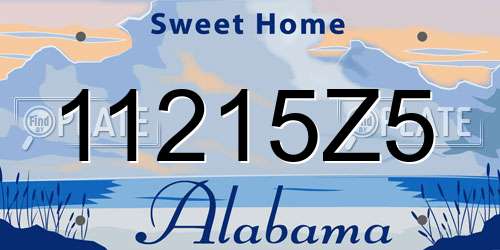 11215Z5 Alabama License Plate
