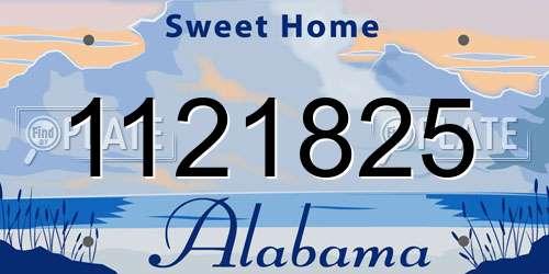 1121825 Alabama License Plate